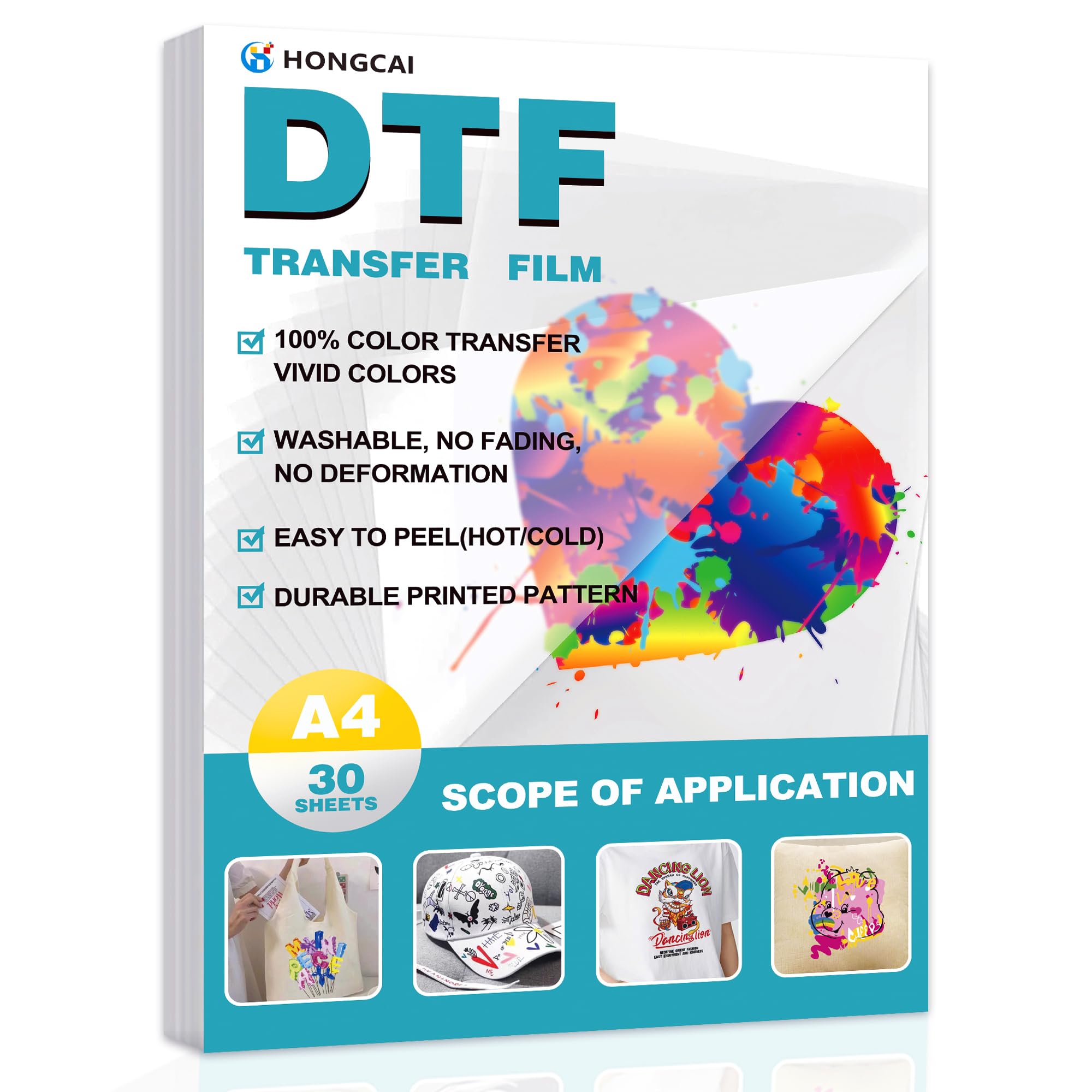 Dtf Hot Peel Film - HONGCAI 30 sayfa A4 DTF Transfer