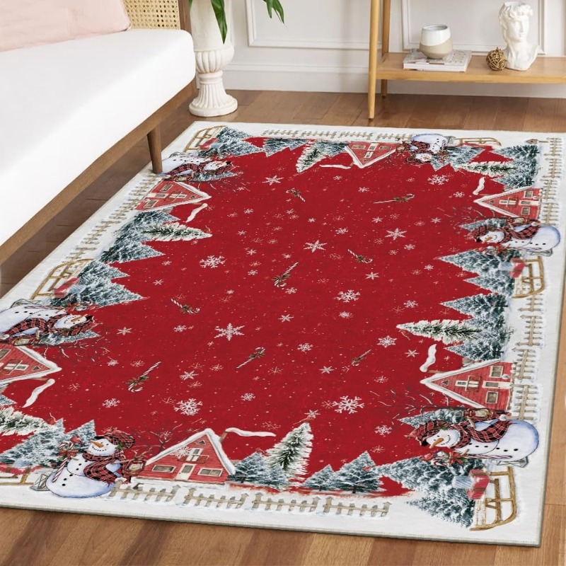 Printing On Commercial - Noel Retro Noel Ağacı Kardan Adam