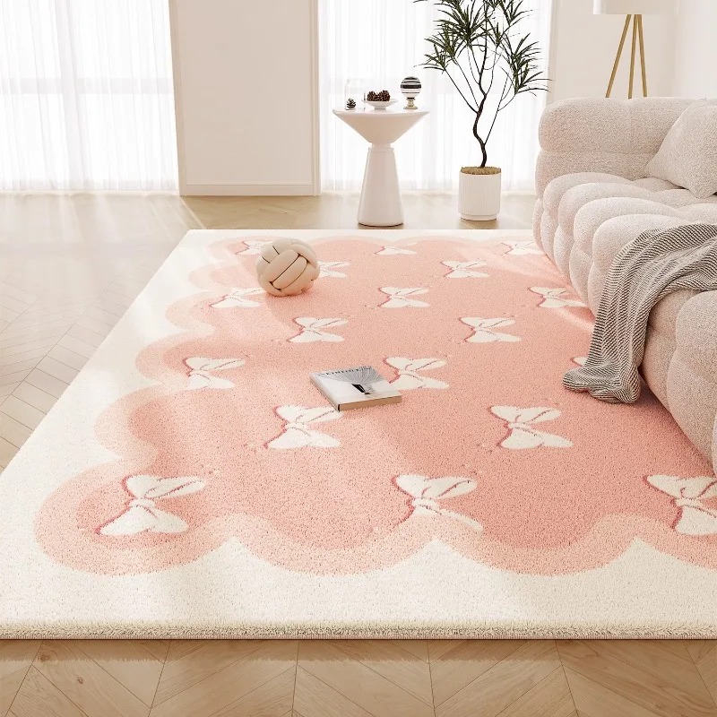Printing On Commercial - Tatlı Pembe Oturma Odası Halısı Büyük
